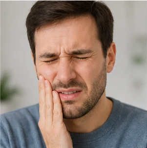 Persona con mal di denti